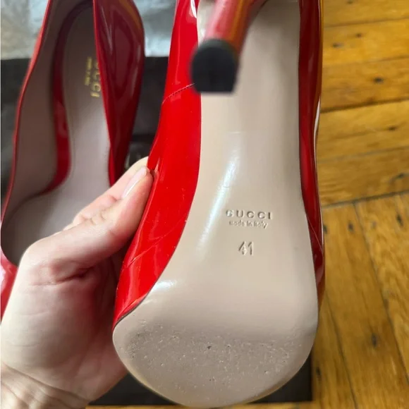 Gucci Red Patent Leather Heels - Picture 7 of 13